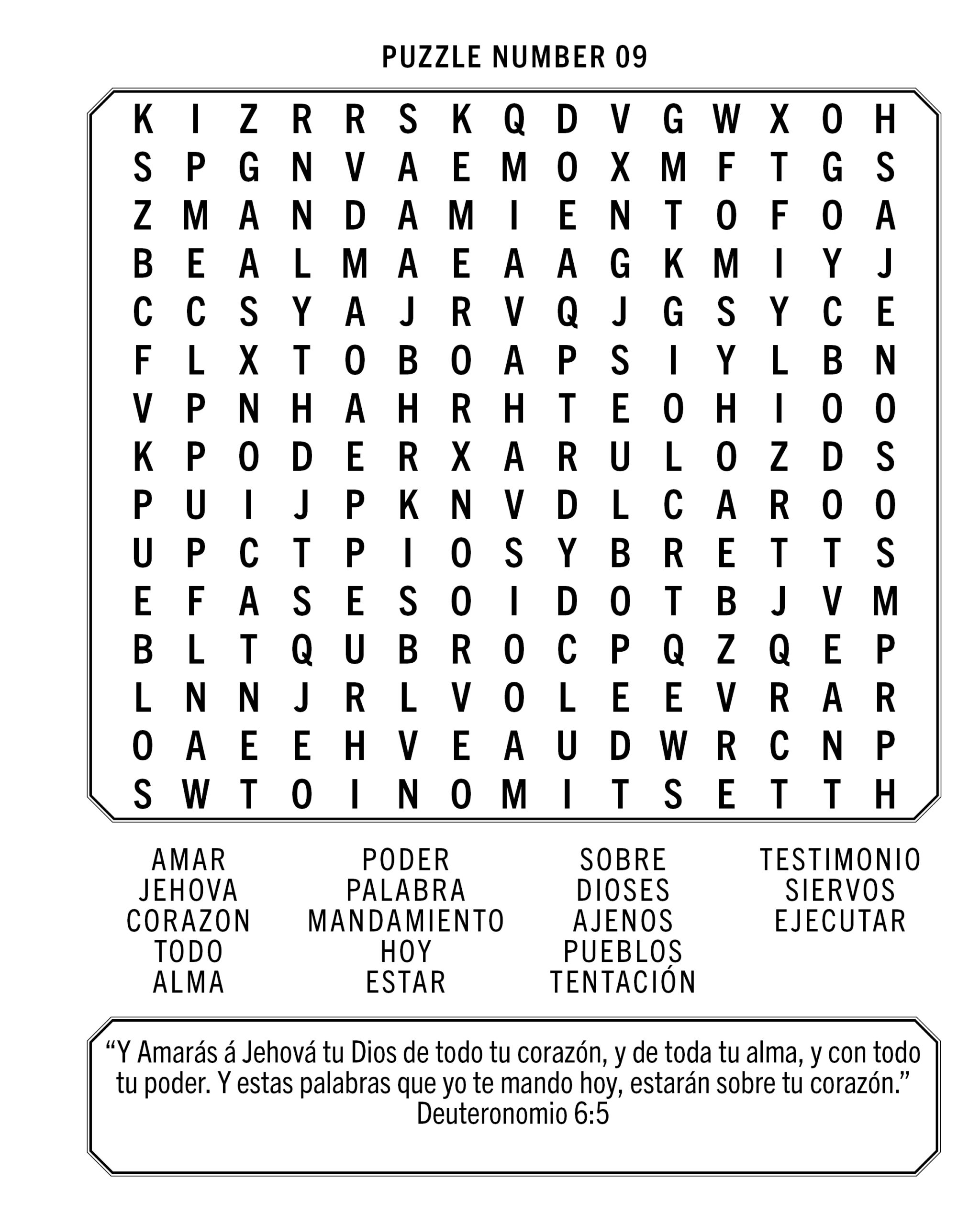 Spanish Bible Word Search - Spanish Word Search